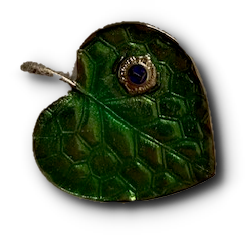 Lehtikoru Vihreä Silver Green Leaf Pin