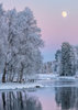Kuu järven yllä POSTIKORTTI